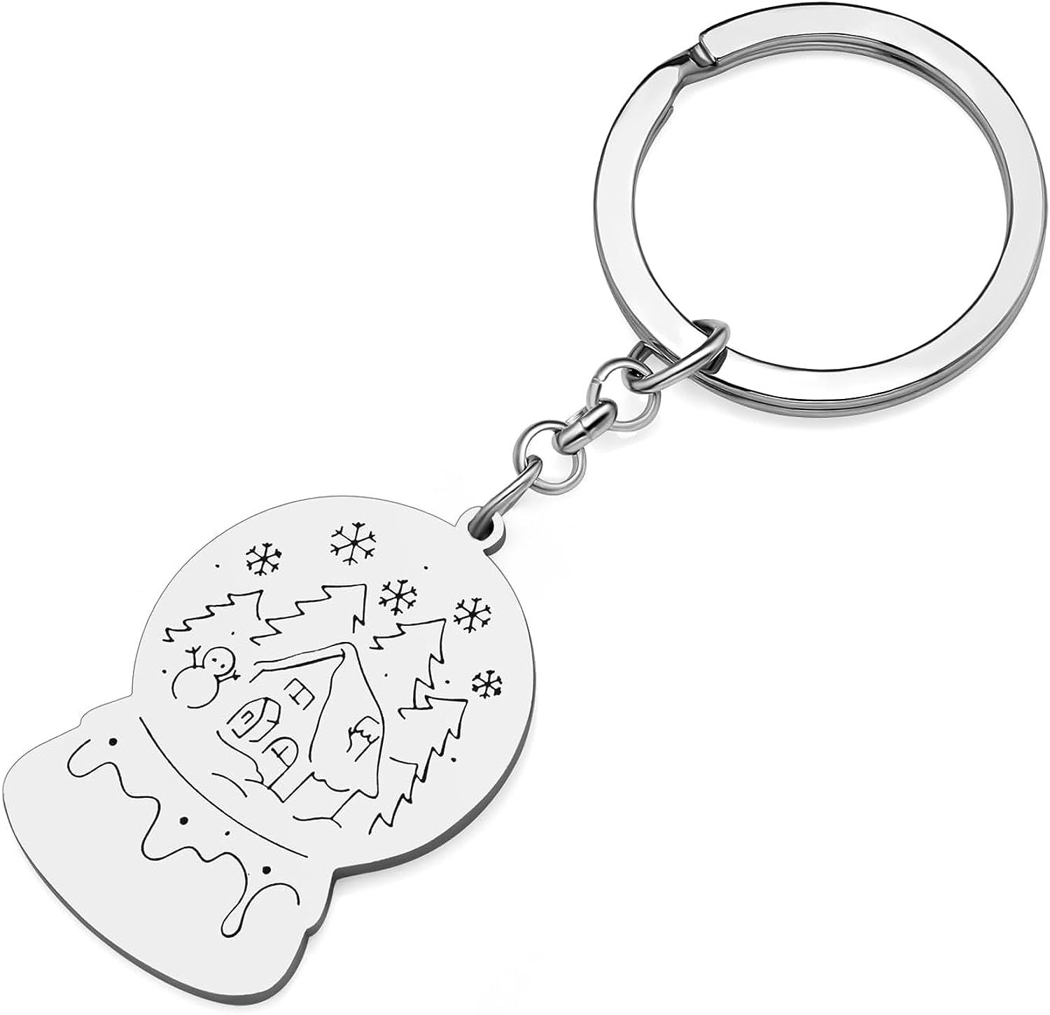 Wholesale Crystal Ball Stainless Steel Christmas Keychain